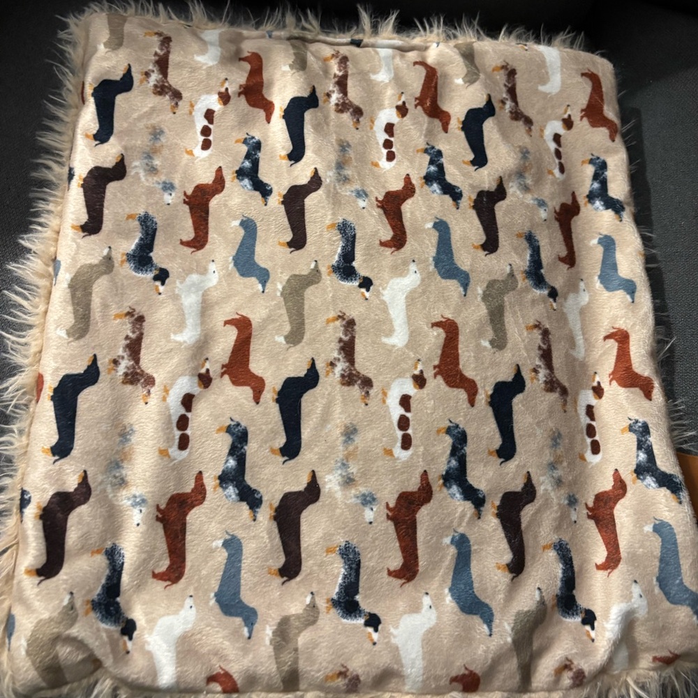 Colorful Dachshund Pattern Blanket